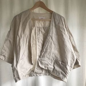 Linen crop SS top
